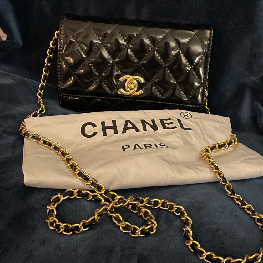Chanel Black Patent Leather Purse